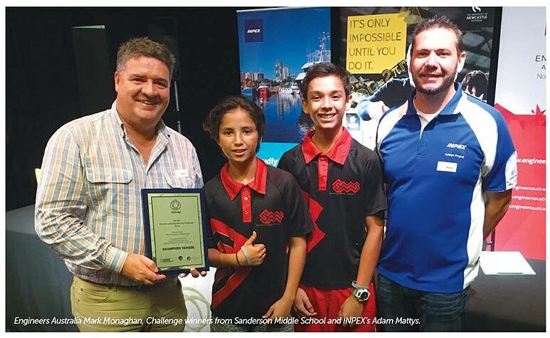 Inpex sponsoring the nation-wide challenge, a collaborative project managed by Engineers Australia Northern Division and supported by Charles Darwin University. Source: Inpex